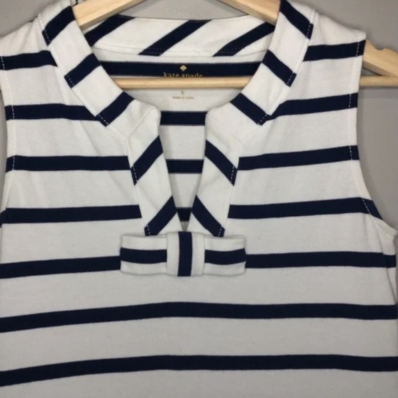 Kate Spade White and Navy Striped Mini Dress Size S - Picture 4 of 4